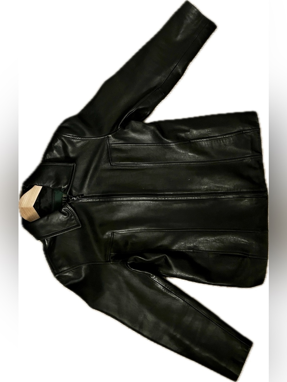 Danier Black Leather Zip-Front Jacket